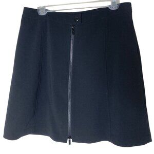 Karl Lagerfeld 4 Black Zip-Front Mini Skirt Exposed Zipper Chic Officecore
